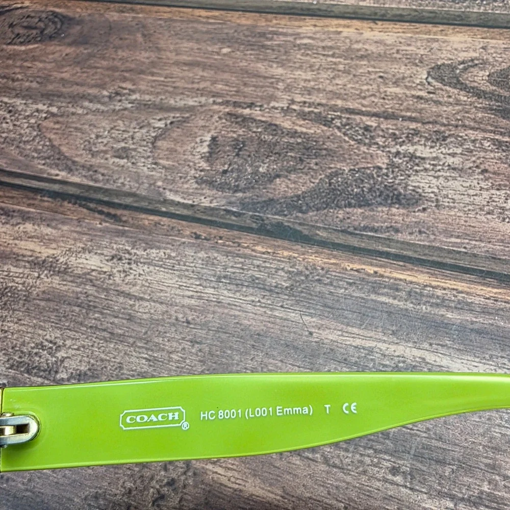 Coach HC 8001 L001 Emma Sunglasses Tortoise Lime Green 5052/13 57-17-135 Square